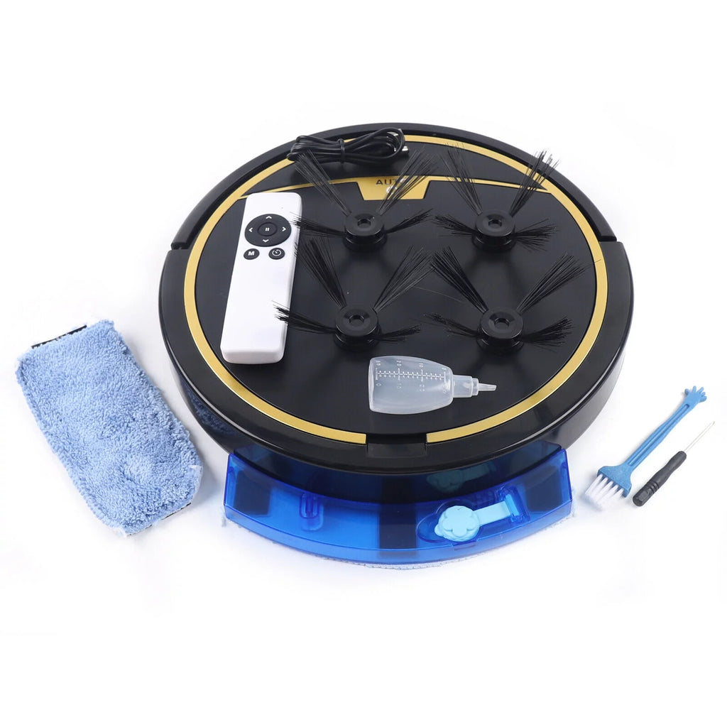 15W Rechargeable Robot Vacuum Cleaner with Mop, Black D500