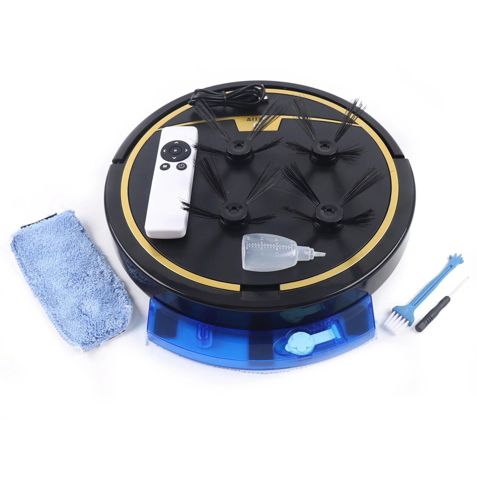 15W Rechargeable Robot Vacuum Cleaner with Mop, Black D500