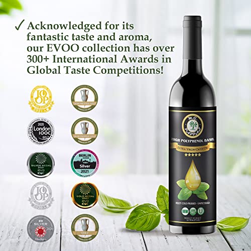 M.G. PAPPAS High Polyphenol Extra Virgin Olive Oil, Cold Pressed & Unfiltered, 12.7 oz O81138