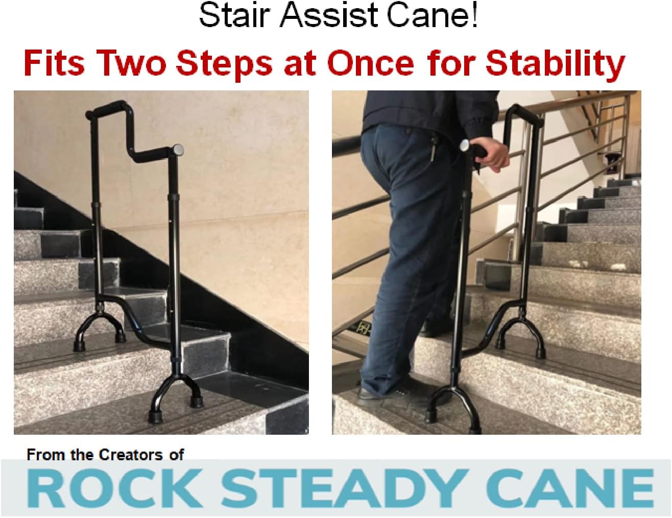 Rock Steady Cane Stair Climbing Assist Cane for Sore Hips and Knees G28240