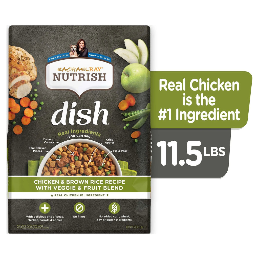 Rachael Ray Nutrish Dish Natural Dry Dog Food, Chicken & Brown Rice, 11.5 Lbs O162531