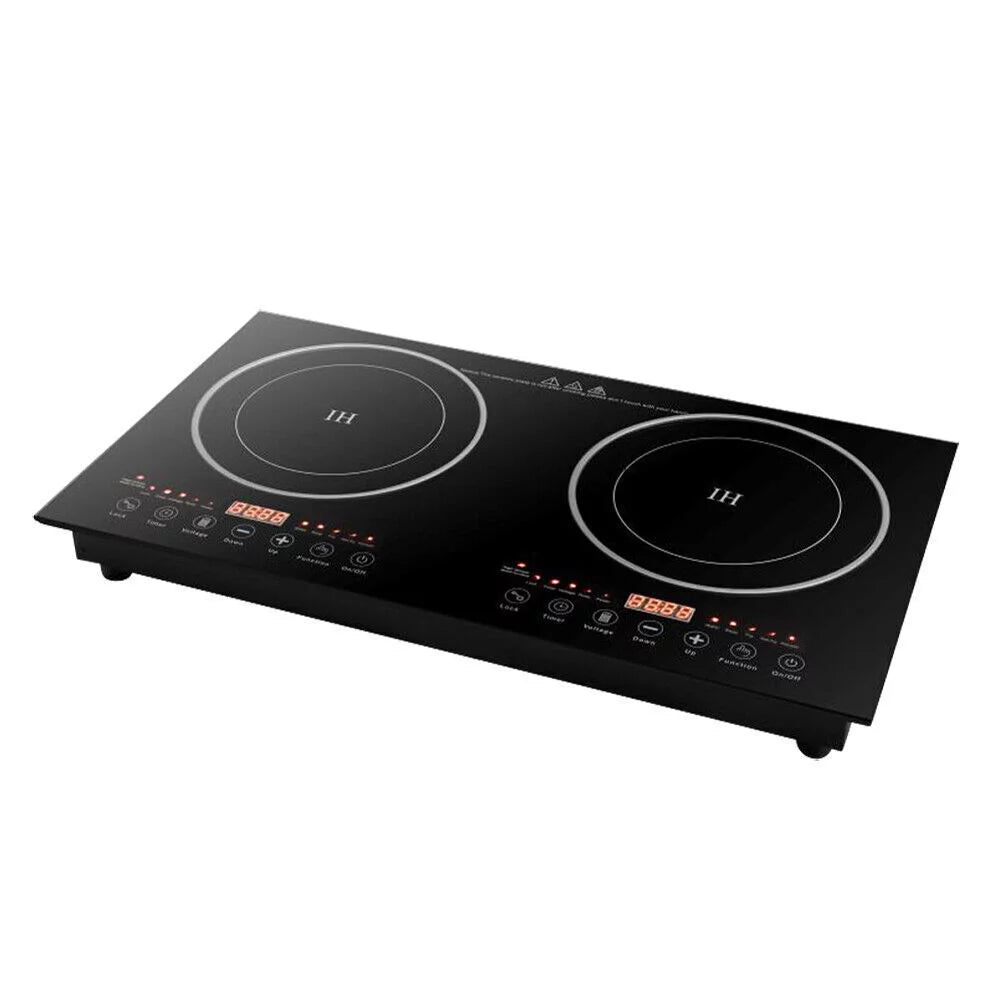 Portable Electric Induction Cooktop, 2-Burner Tempered Glass, 2400W R29024