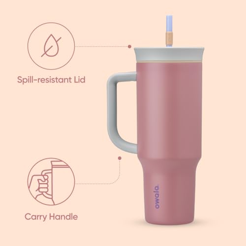 Owala Stainless Steel Insulated Travel Tumbler 40 oz Dusty Pink X1735