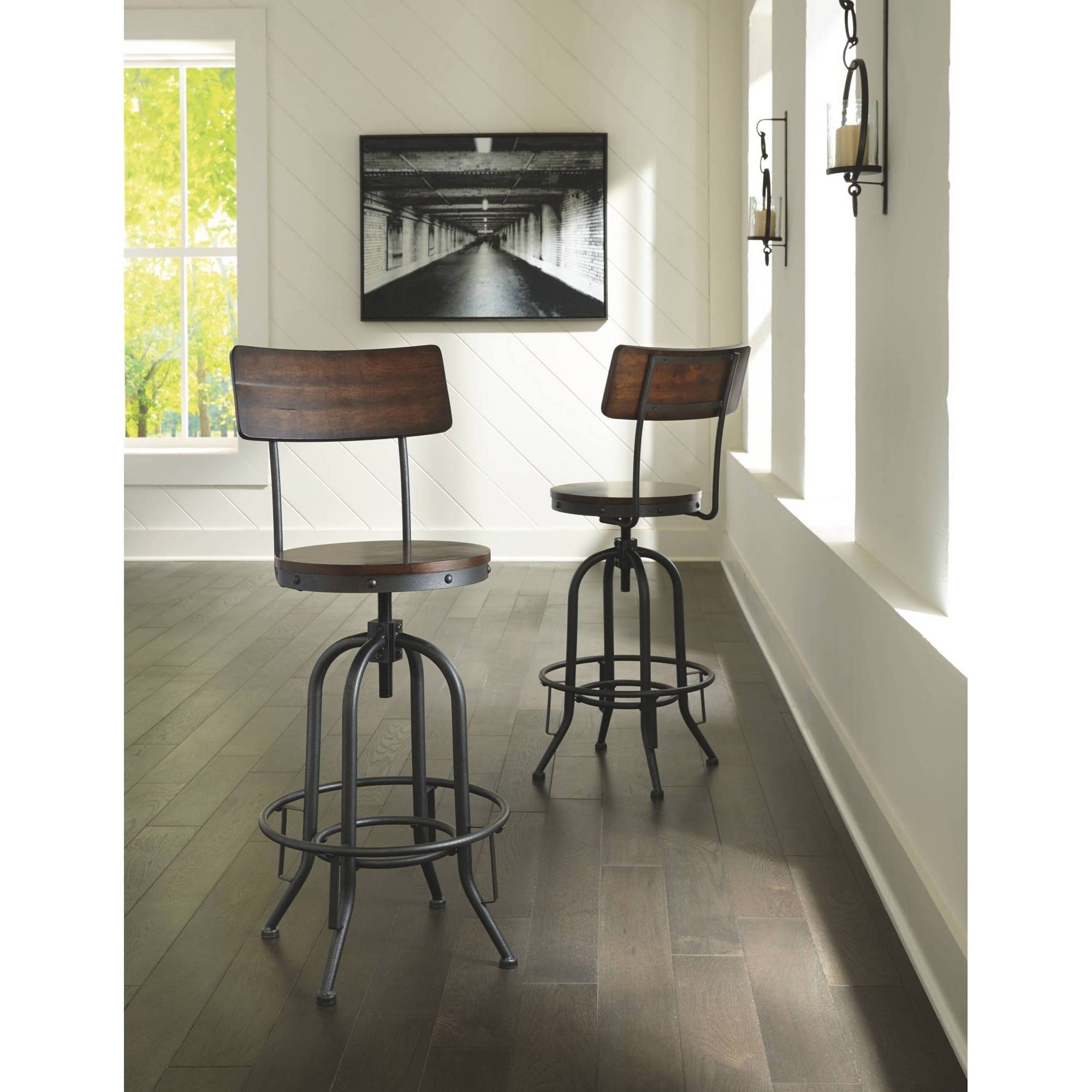 Odium Brown Tall Swivel Barstool Set of 2 N445