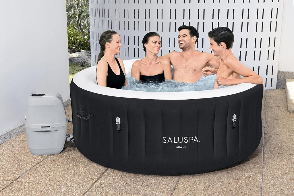 Bestway SaluSpa Miami Inflatable Hot Tub, 4-Person AirJet Spa E735