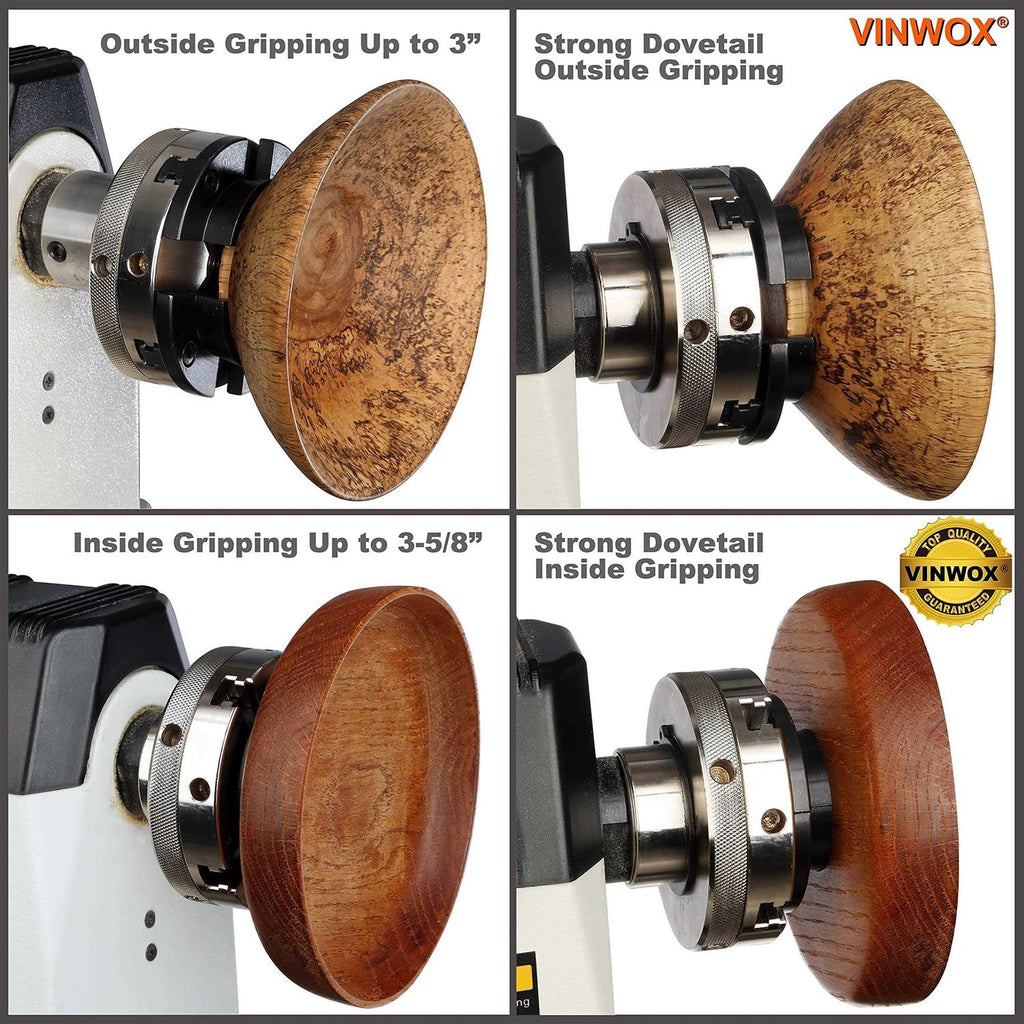 VINWOX SCR4-4 Wood Lathe Chuck 4-Jaw Self-Centering G246598