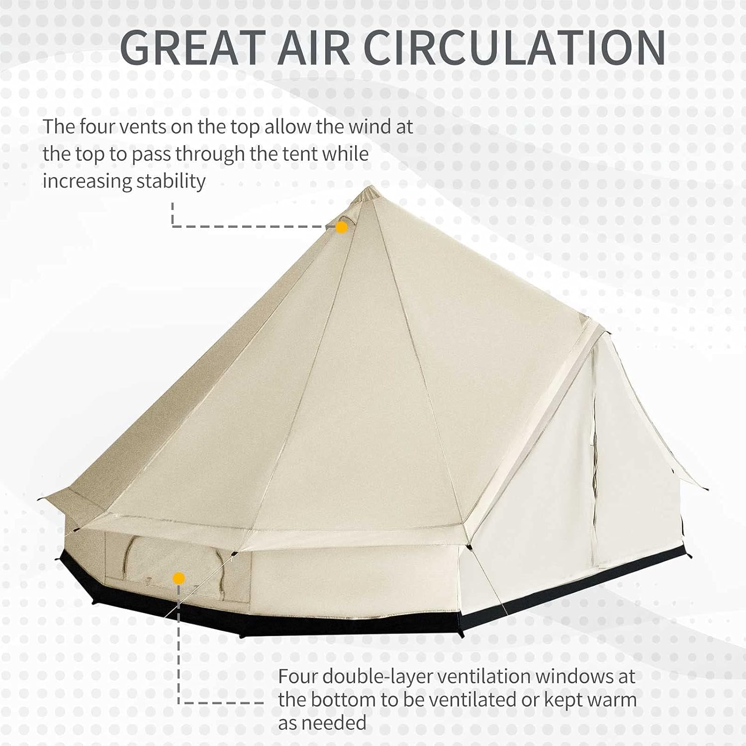 Outsunny 10-Person Waterproof Camping Tent Yurt X895