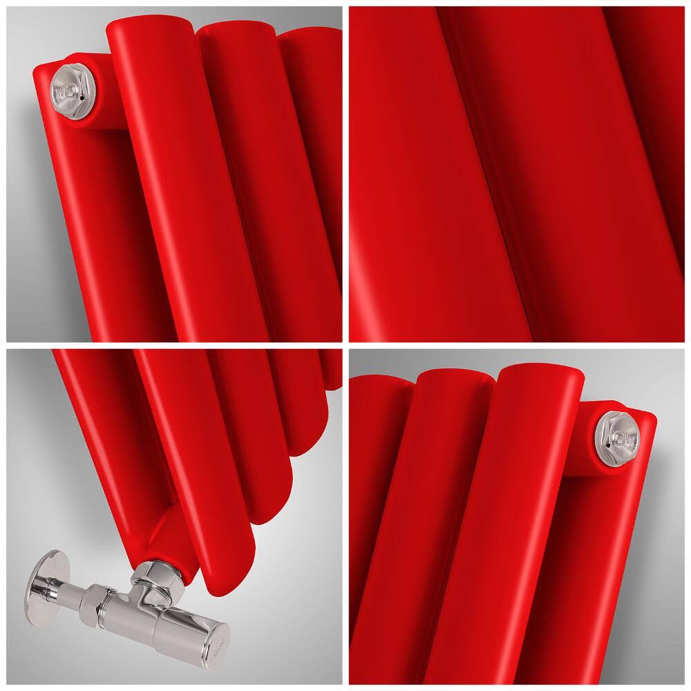 Hudson Reed Revive Hot Water Radiator, Horizontal European Design, Red C53062