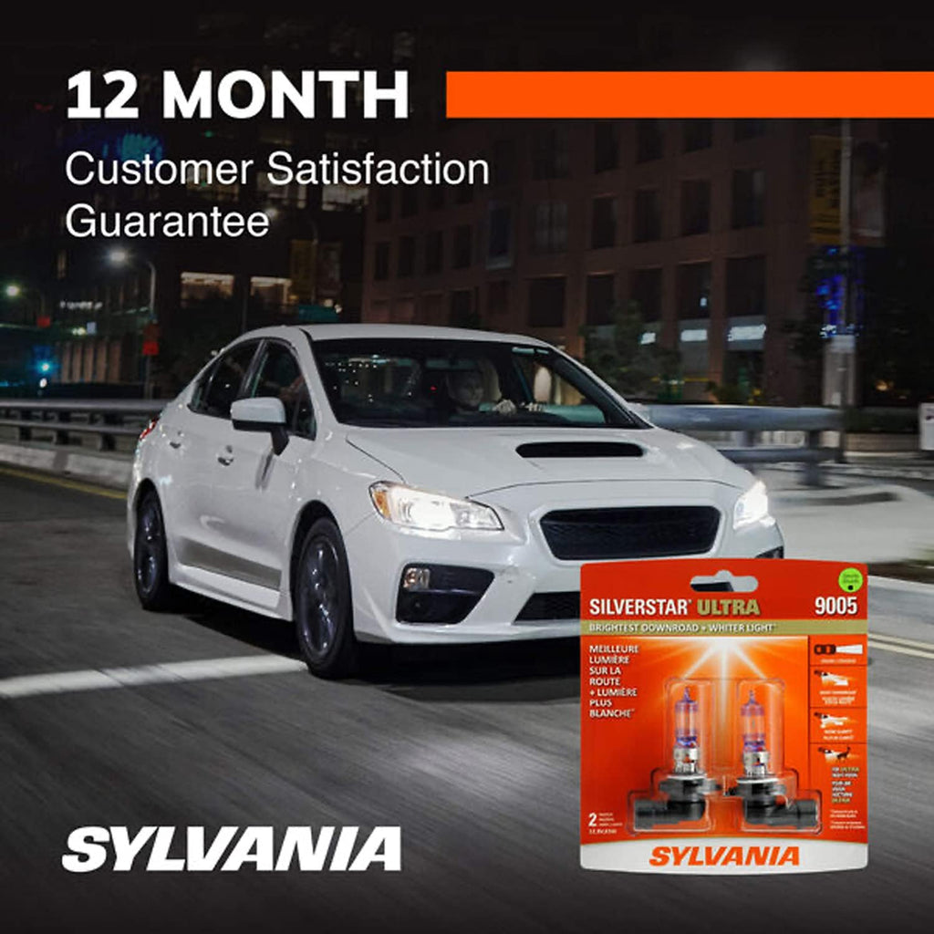 SYLVANIA 9005 SilverStar Ultra Halogen Headlight Bulb, High Beam, Low Beam and Fog Replacement, Pack of 2 Y5230
