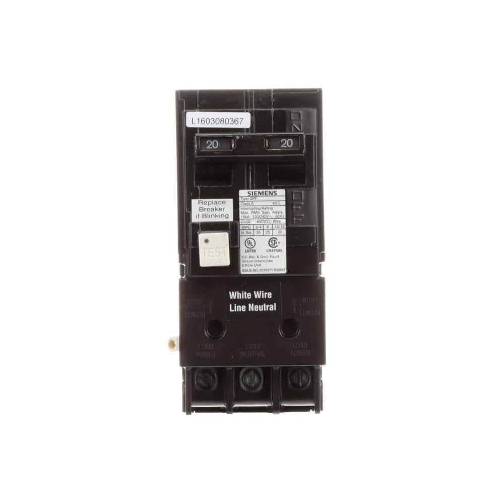 Siemens 20 Amp Double Pole Type QPF2 GFCI Circuit Breaker qf220ap - Shop Hardware Tools Online Store