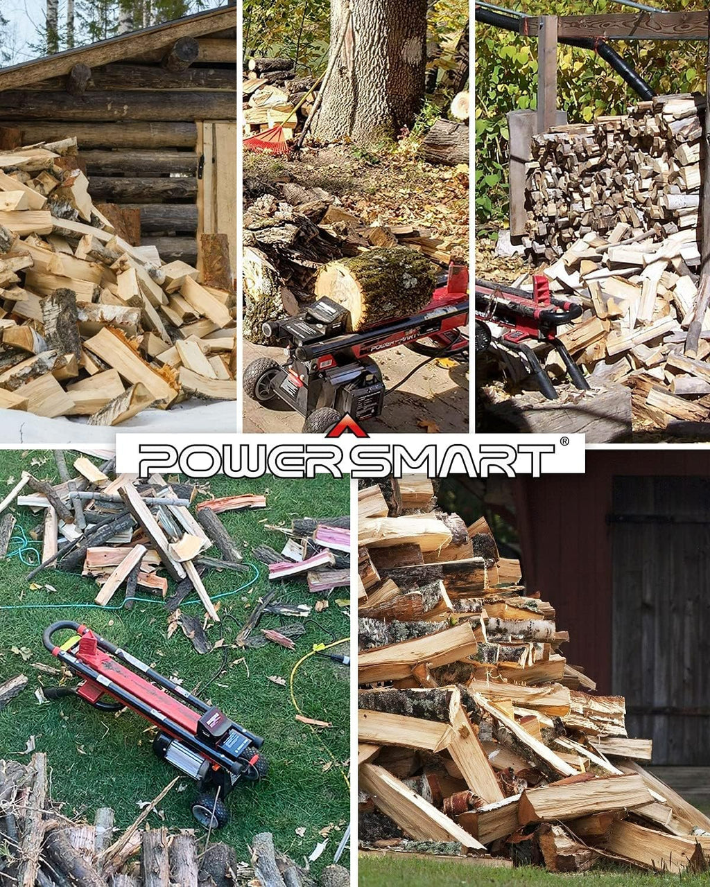 PowerSmart 6-Ton Electric Log Splitter with Steel Wedge F24508