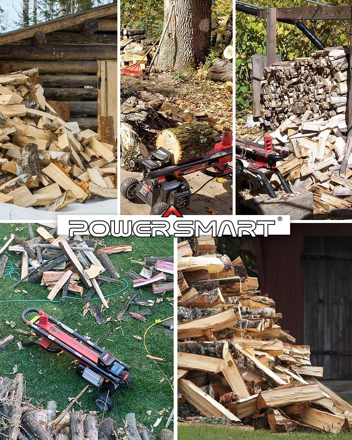 PowerSmart 6-Ton Electric Log Splitter with Steel Wedge F24508