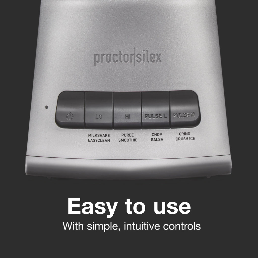 Proctor Silex 950W Blender with 52 oz BPA-Free Glass Jar, Black and Silver J87925