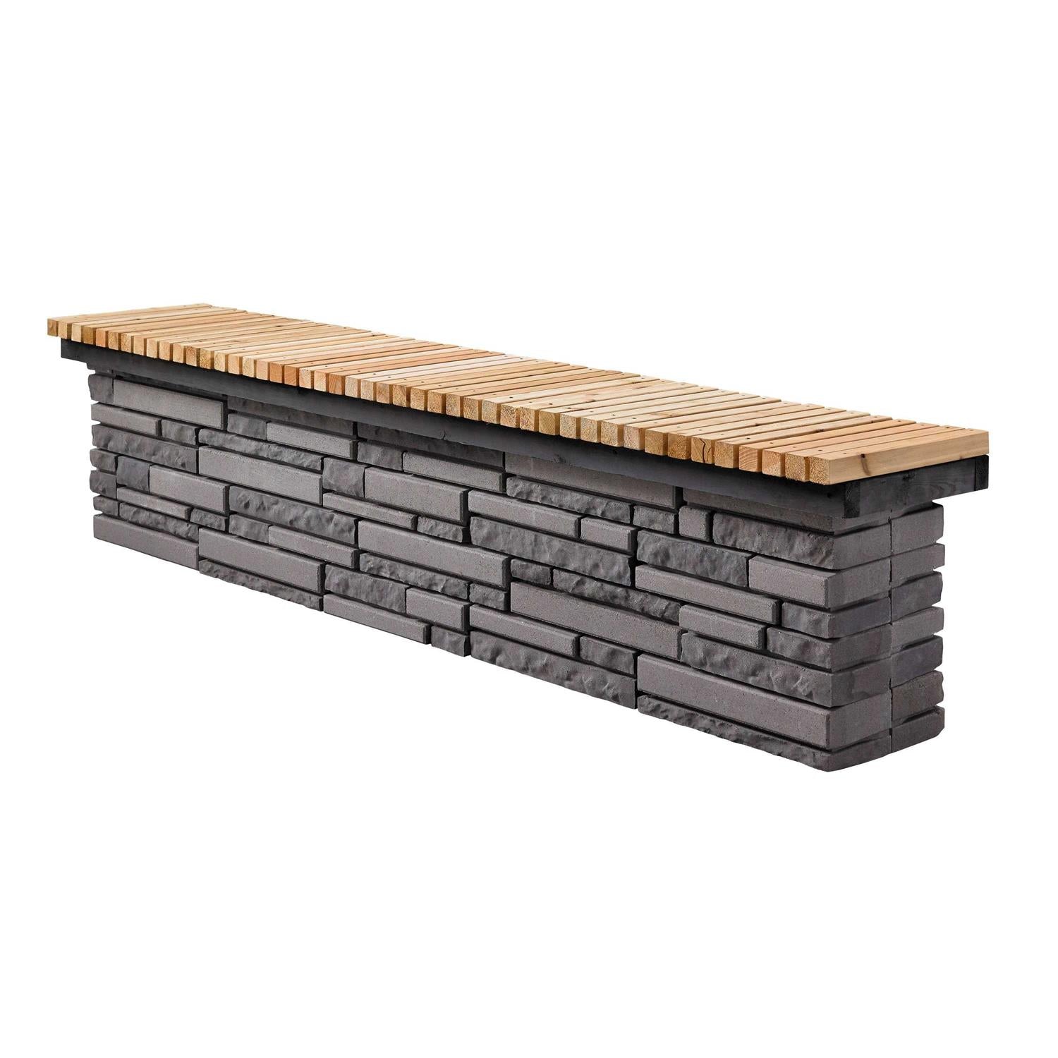 Belgard Basalt Gray Concrete Retaining Wall Block 16-in U825351