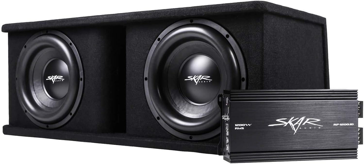 Skar Audio Dual 12" SDR Series Subwoofer Bass Package with Amplifier C927
