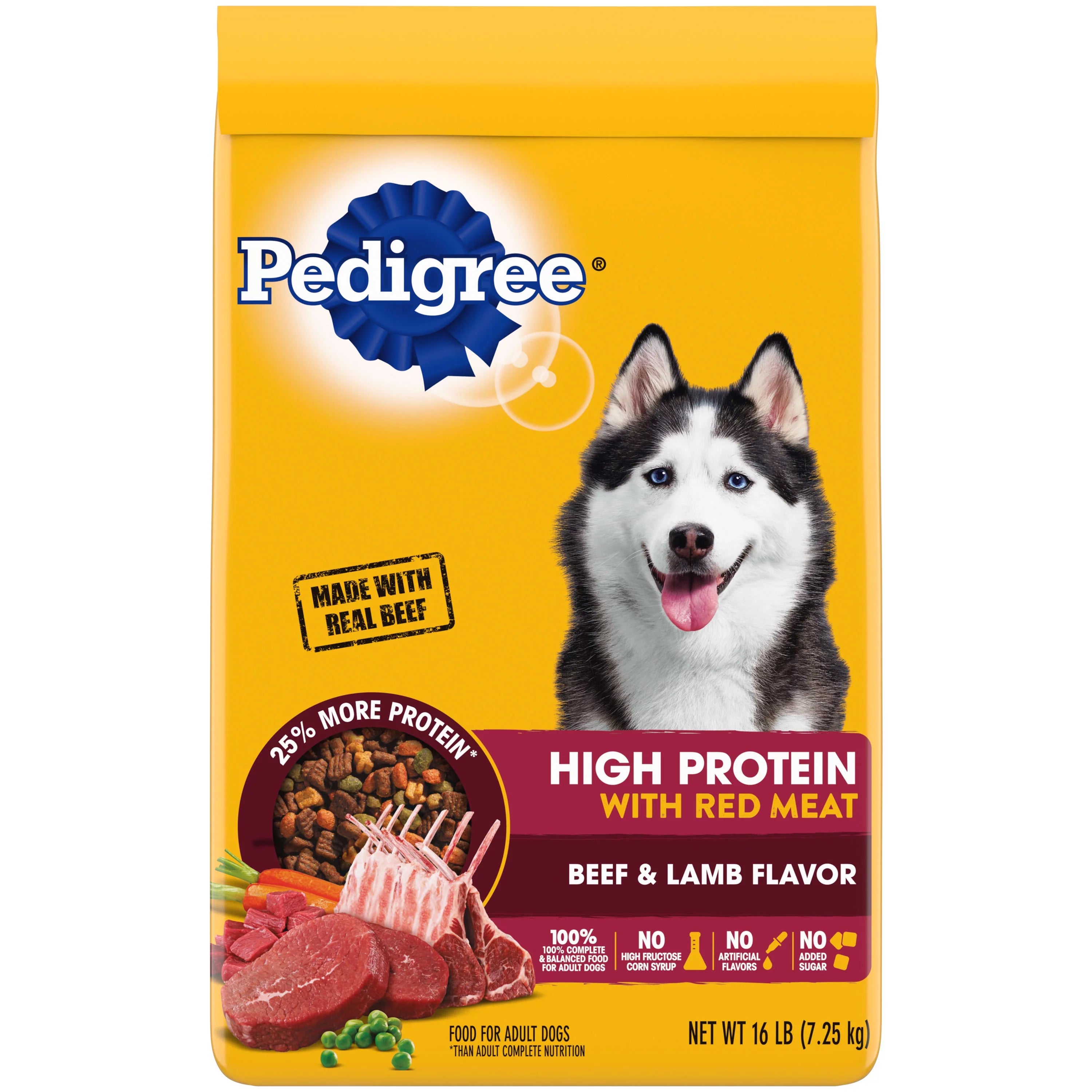 Pedigree High Protein Adult Dry Dog Food Beef and Lamb Flavor, 16 lb. Bag A937