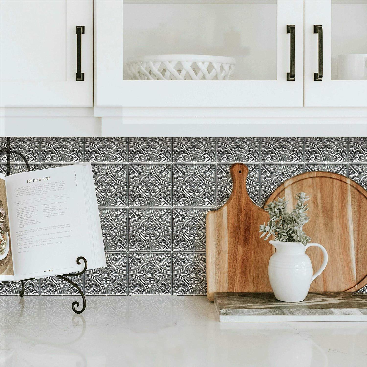 RoomMates Silver Tin Peel and Stick Tile Backsplash - Shop Hardware Tools Online Store