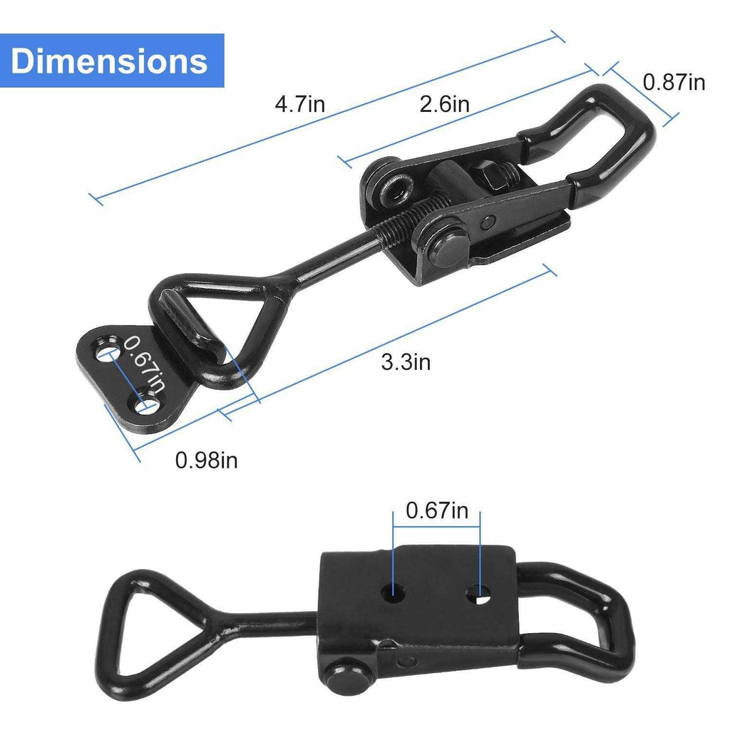 ASelected Black Toggle Latch Clamp 6Pcs Heavy Duty Adjustable T664