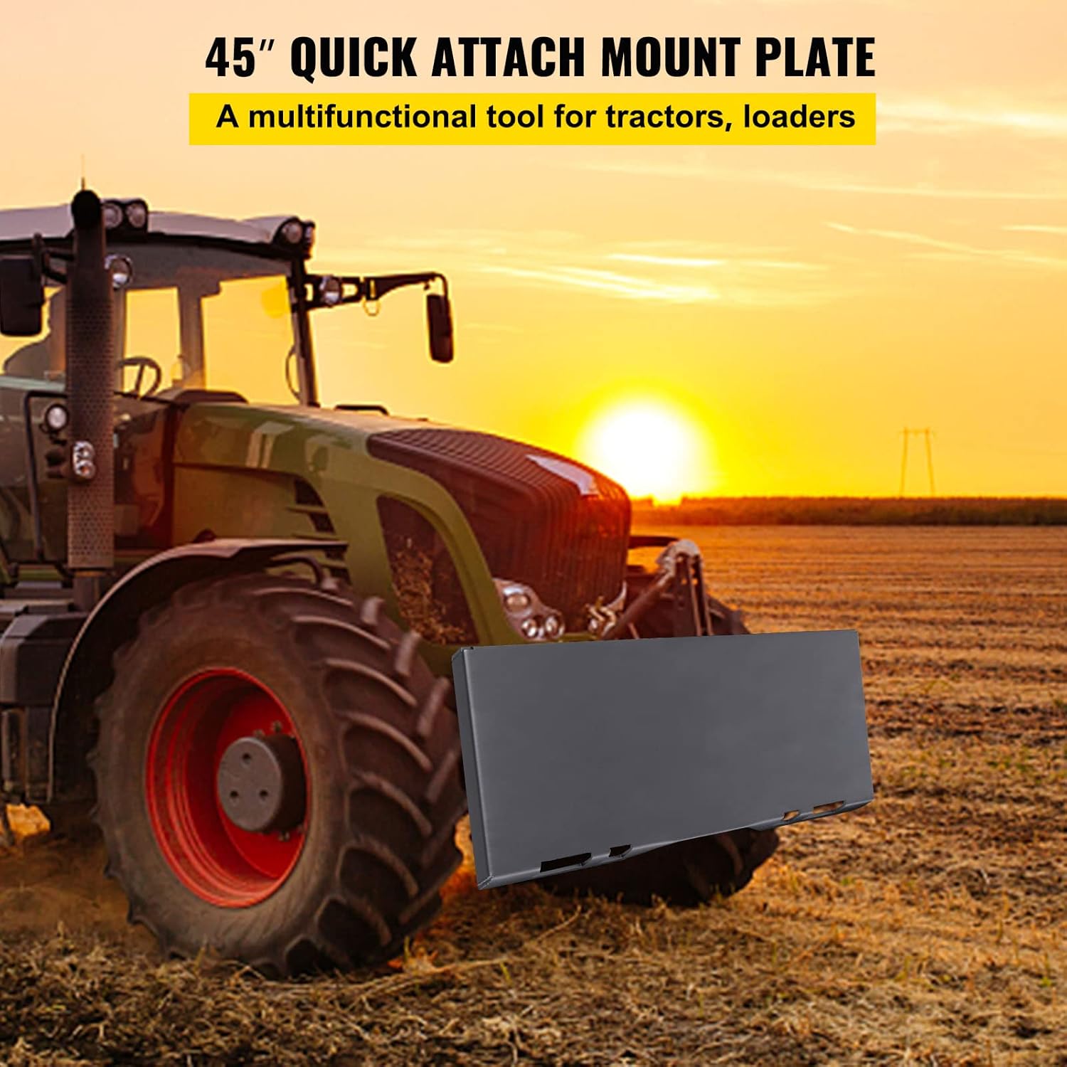 VEVOR Skid Steer Mount Plate Steel Quick Attachment Loader Plate with 3 Welding Rods (5/16") P30105