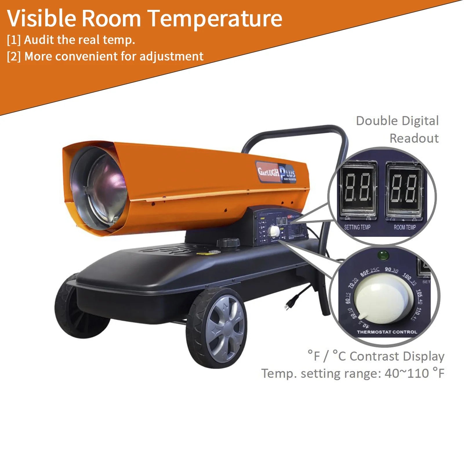 KEHOMY 220 Portable Kerosene/Diesel Heater with Thermostat Control J806