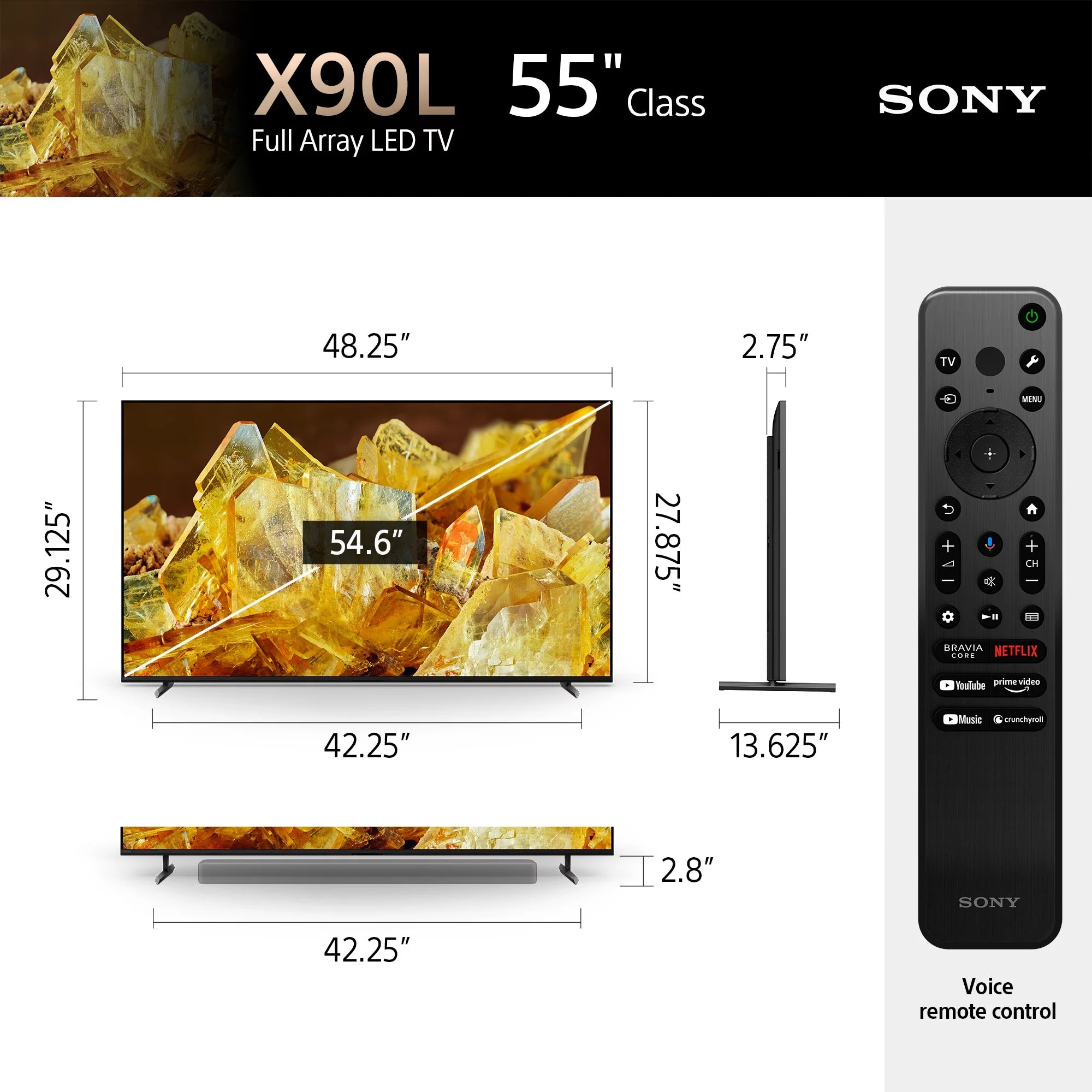 Sony 55" BRAVIA XR X90L 4K HDR Full Array LED Smart Google TV R563