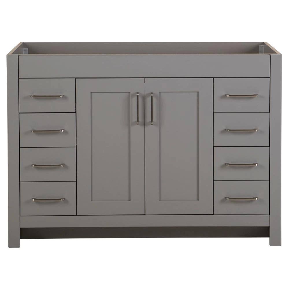Home Decorators Collection Westcourt 48 in. W x 21 in. D x 34 in. H Bath Vanity Cabinet Only in Sterling Gray