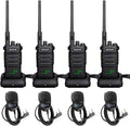 Retevis RT86 Two Way Radios Long Range Rechargeable,High Power Heavy Duty 2600mAh 2 Way Radios,Remote Alarm Walkie Talkies Adults with Shoulder Mic(4 Pack)