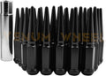 Venum wheel accessories 20 Pc 1/2"-20 Black Solid Spike Metal Lug Nuts Spiked Lugs + 1 Key (Made in The USA) Pack of 2