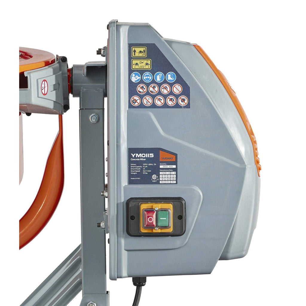 Yardmax YM0115 Concrete Mixer 4.0 cu ft 2/3 HP K64359