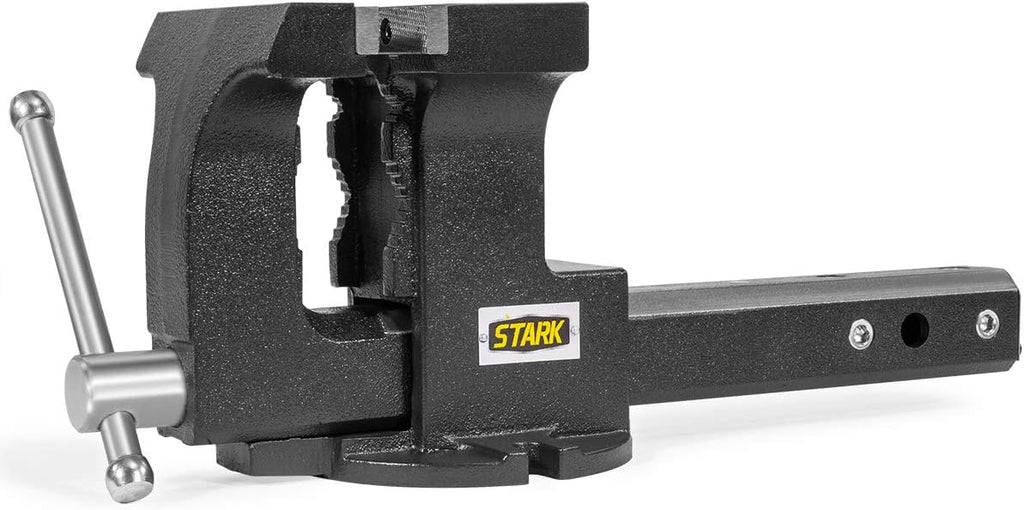 Stark 2-in-1 Tow Hitch Truck Vise 6" Bench Vise Fits 2" Hitch Receiver w/Built-in Bench Mount Trailer, Grey