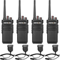 Retevis RB23 Two Way Radios Long Range 5 Watt,IP67 Waterproof Walkie Talkies,Emergency Alarm,2 Way Radio with Shoulder Mic for Farm,Warehouse(4 Pack)