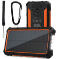 Heavy Duty Solar Power Bank, Qi Portable Charger 20,000mAh External Battery Pack Type C Input Port Four LED Flashlight, For Mate 30 RS Porsche Design With Solar Panel Charging