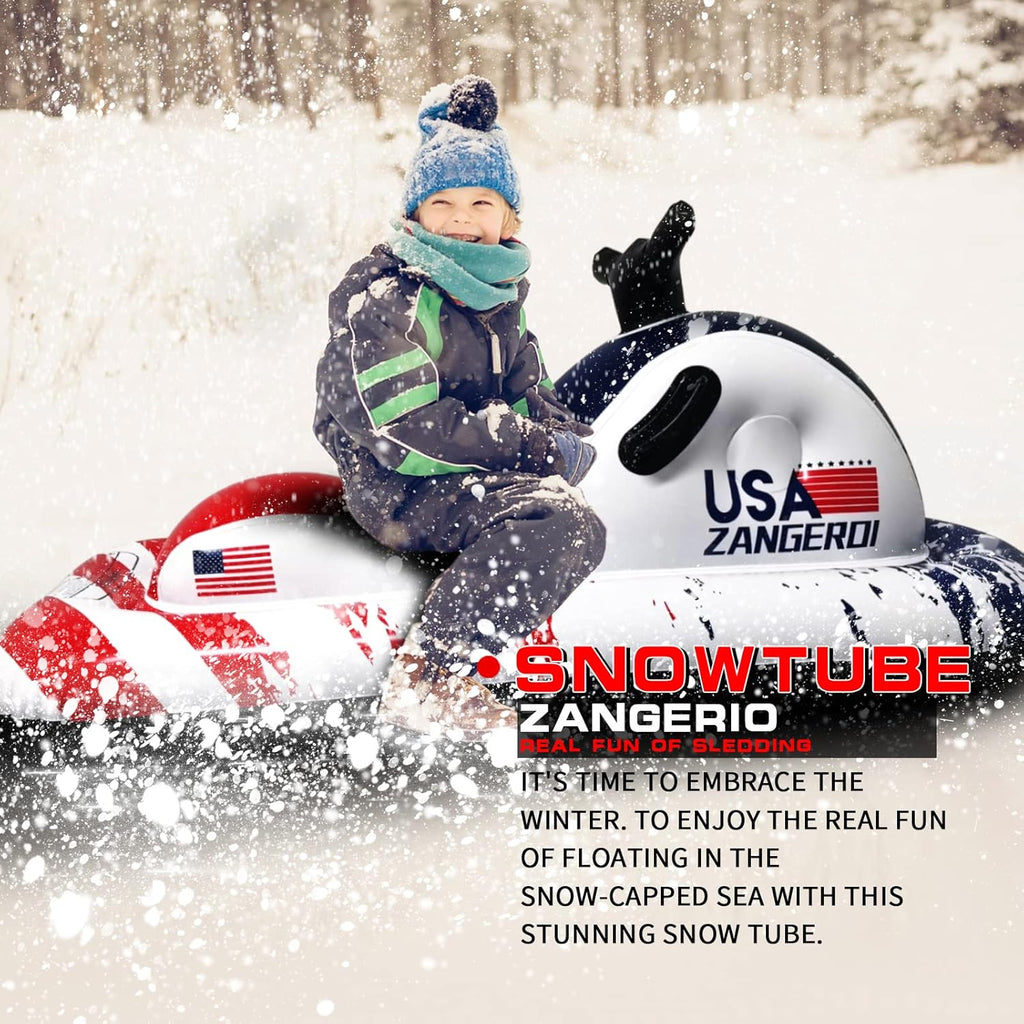 Heavy Duty Inflatable Snow Tube Sled for Kids and Adults, 2 Pack P4810