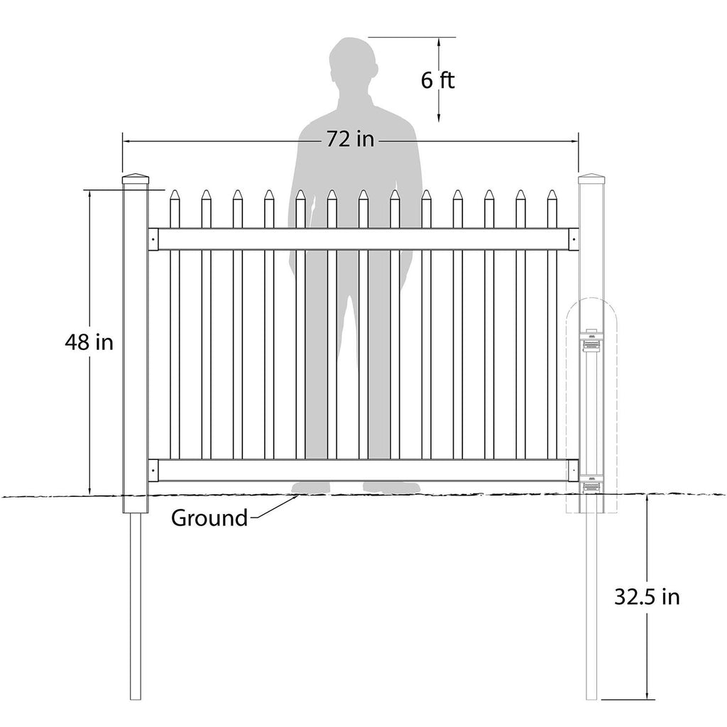 WamBam No-Dig Nantucket Picket Vinyl Fence D277441