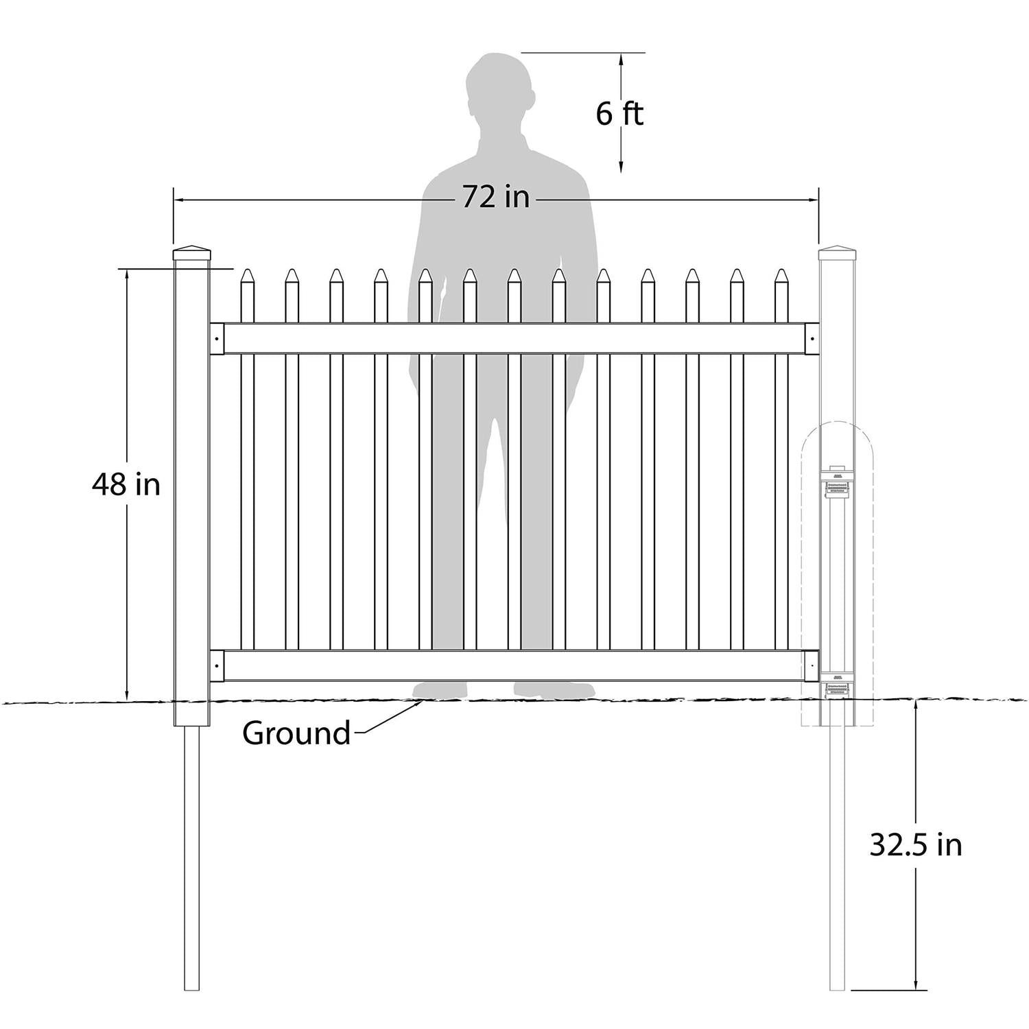 WamBam No-Dig Nantucket Picket Vinyl Fence D277441