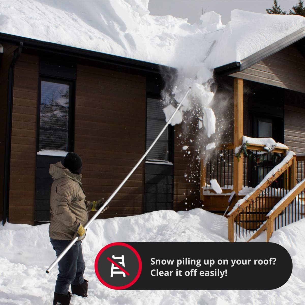 SNOWPEELER Roof Snow Removal Tool - 20 ft. Aluminium Roof Shovel D24509