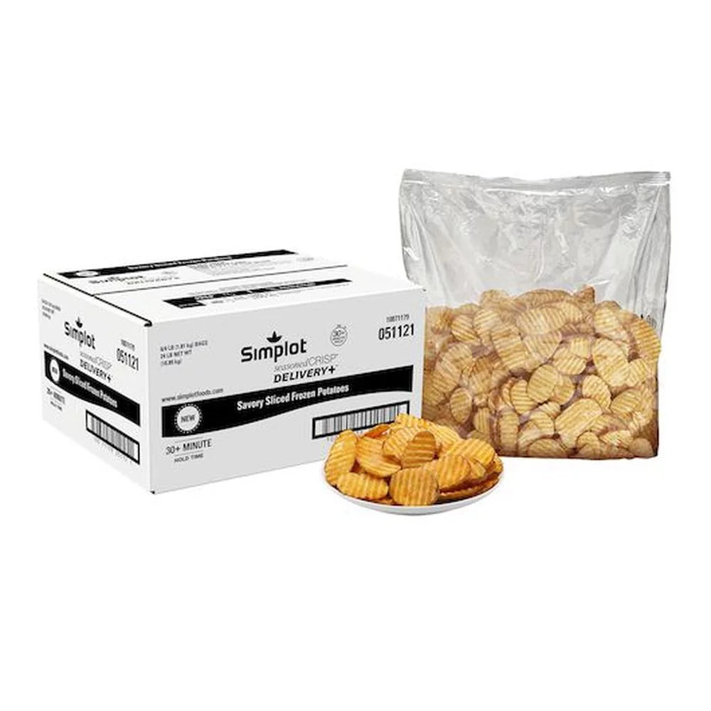 Simplot Seasonedcrisp Delivery Plus Savory Battered Potato Skin On Slice, 4 lb M268
