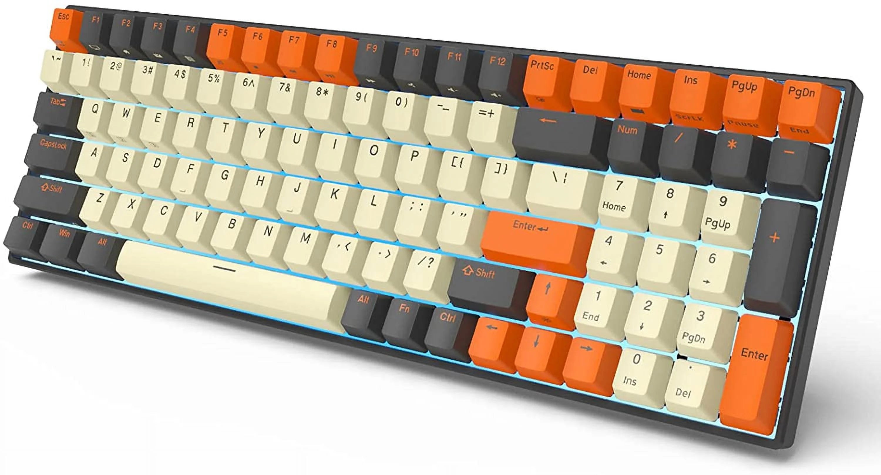 100 Wireless Mechanical Keyboard, Bluetooth5.1/2.4Ghz/Wired Mechanical Keyboard, 100-key 96% Full Size Hot Swappable Keyboard Brown Switch, N-Key Rollover for Mac Windows, Carbon
