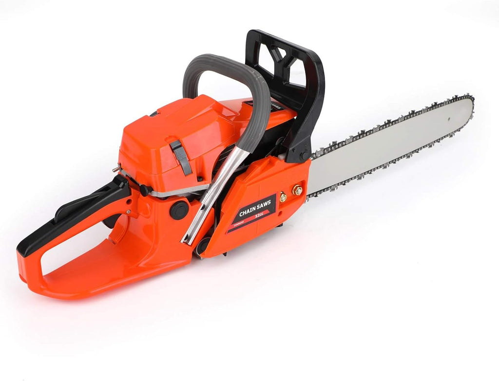 Topteng Gasoline Chainsaw 22 Inch, 52cc Gas Chainsaw 22" Bar Powered Engine 2 Cycle Gasoline Chain Saw, Orange