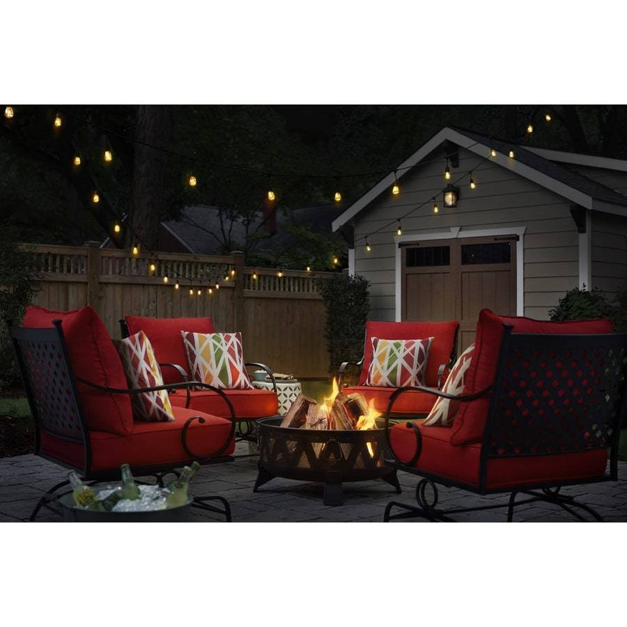 Garden Treasures 29.92-in Antique Black Steel Wood-Burning Fire Pit T88368