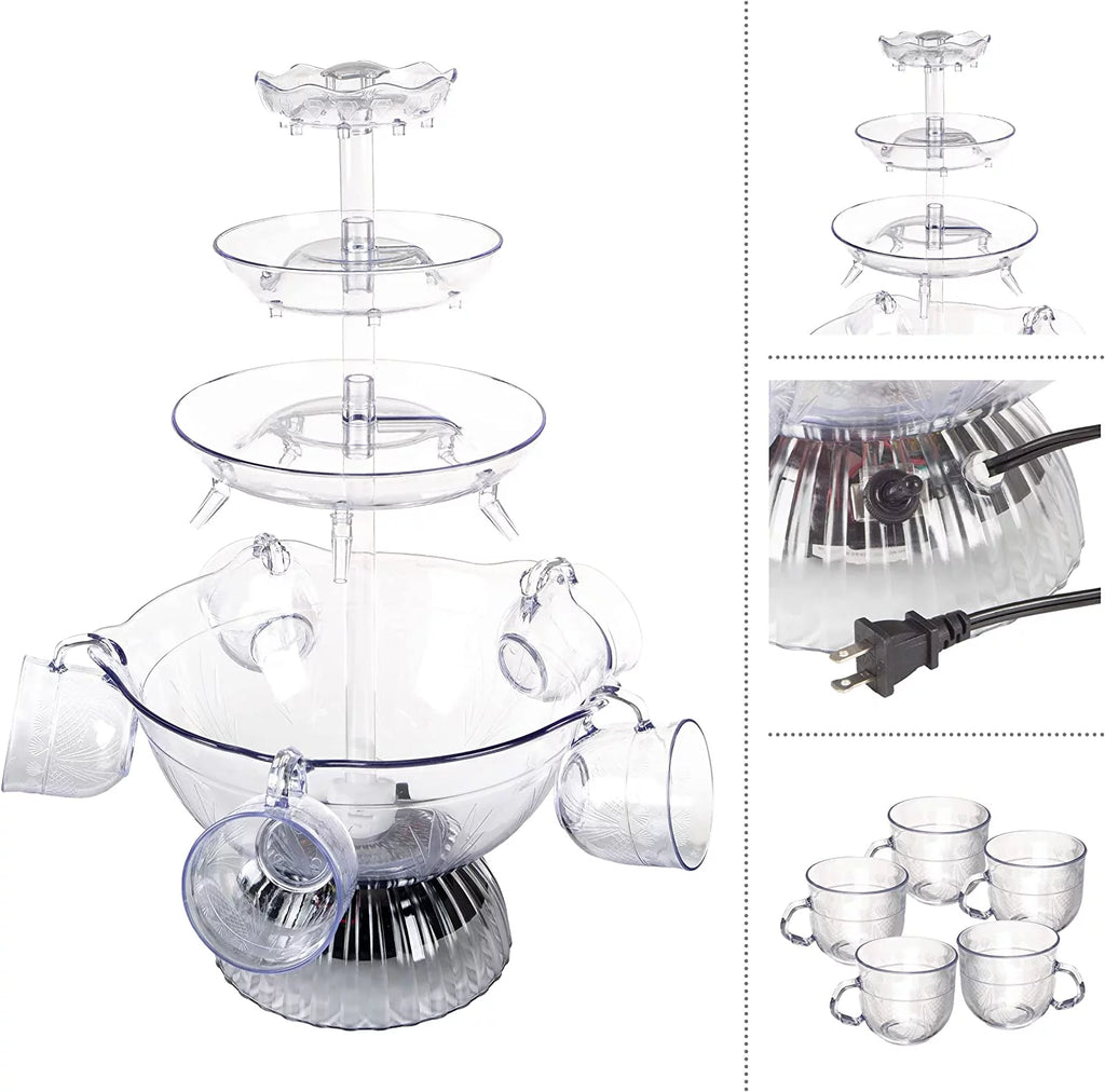 Great Northern Party 3-Tier Clear Drink Dispenser with Lighted Base Q772