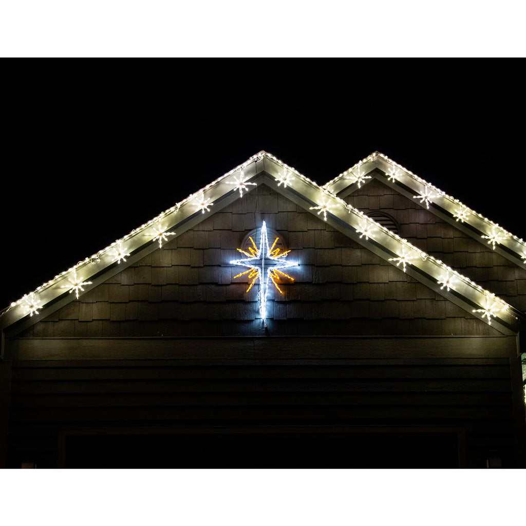 Fraser Hill Farm Christmas Giant Outdoor LED Bethlehem Star Light, White/Gold D8606