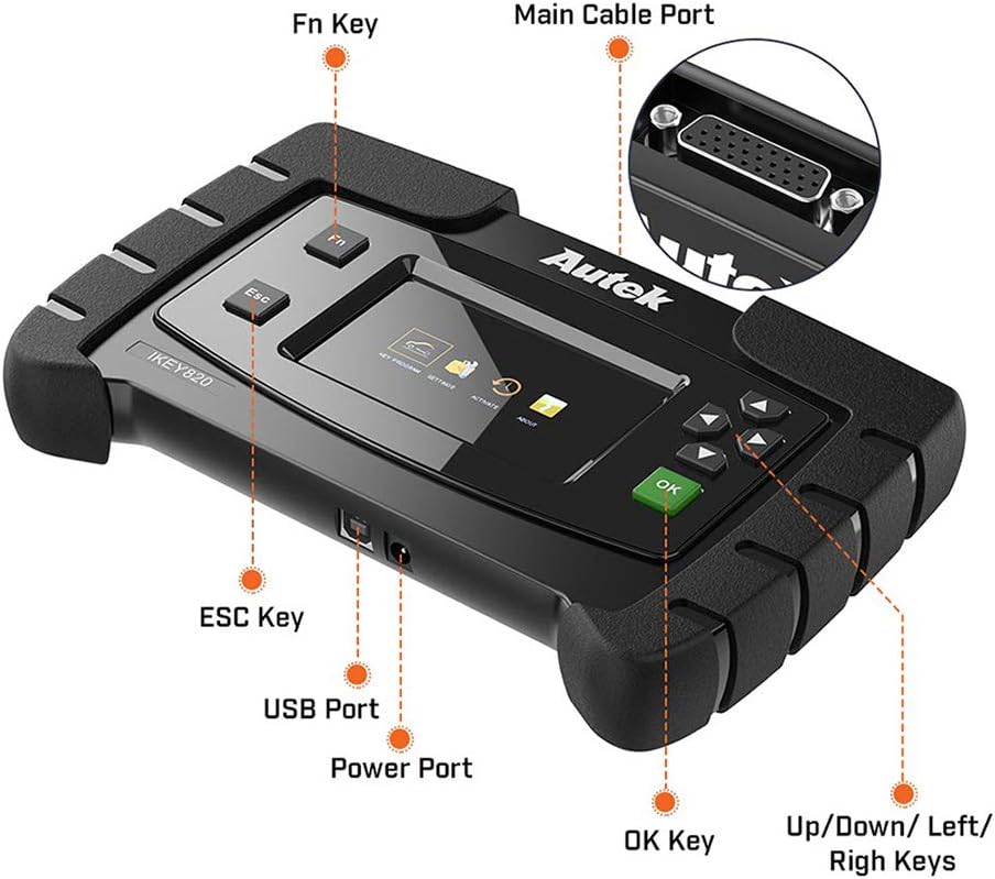 Autek IKey820 Key Fob Programming Tool for All Cars Immobilizer Pin Reader U768