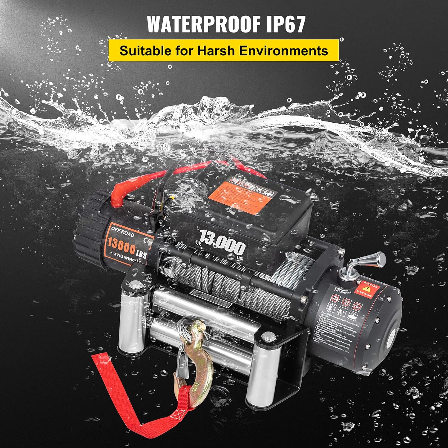 VEVOR 13000lbs Electric Winch 12V with Wireless Remote Control for Truck Jeep UTV ATV R24572