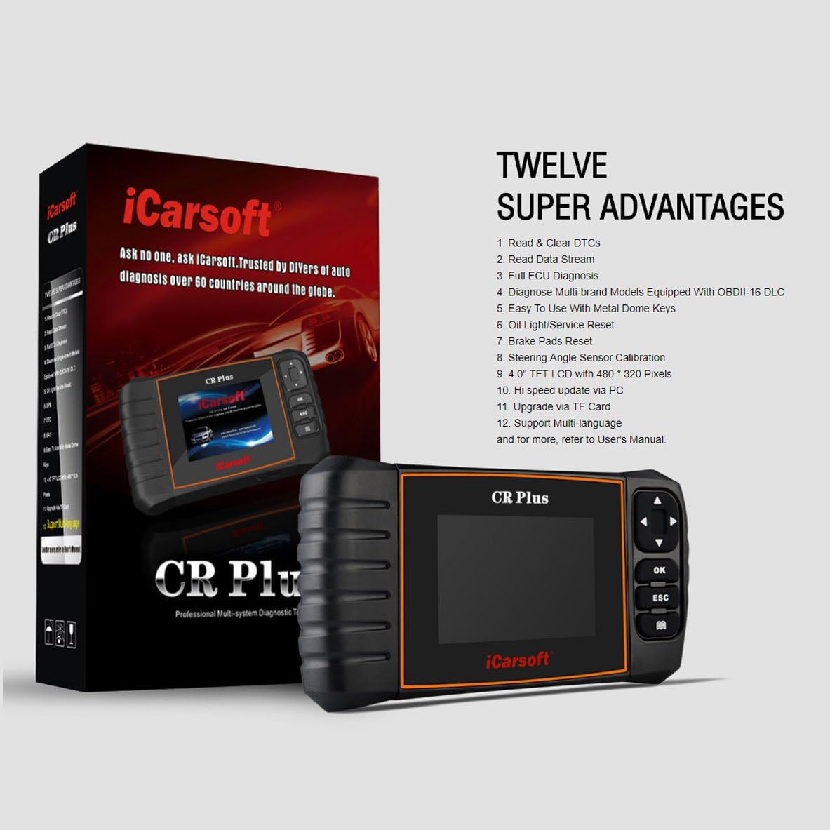 iCarsoft CR Plus OBD2 diagnostic scanner for multi brand vehicles T5669