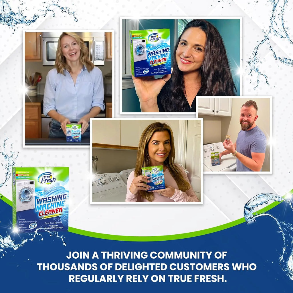 True Fresh Washing Machine Cleaner Tablets, 15 Count, Deep Cleaning for All Washers N211