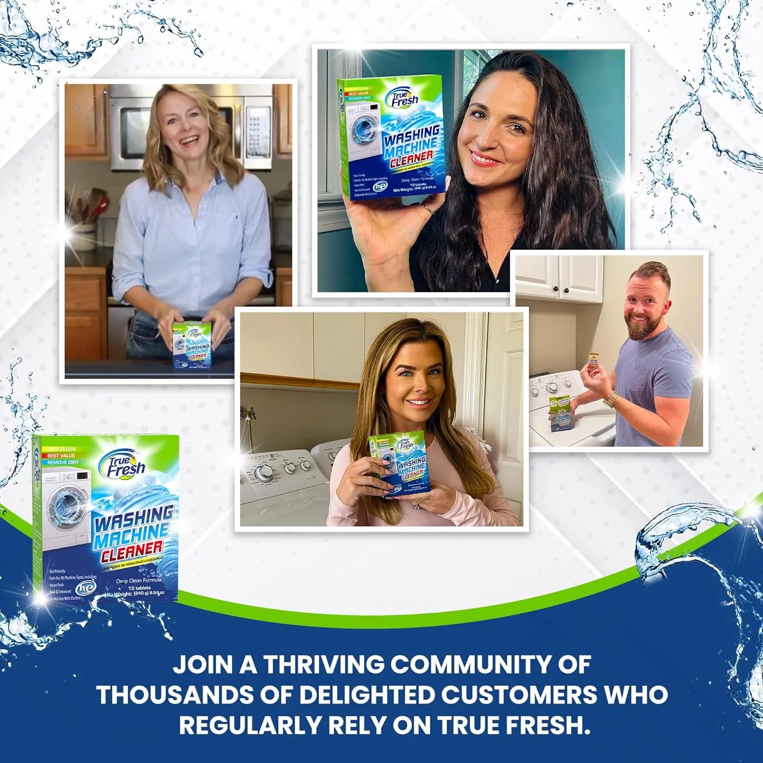 True Fresh Washing Machine Cleaner Tablets, 15 Count, Deep Cleaning for All Washers N211
