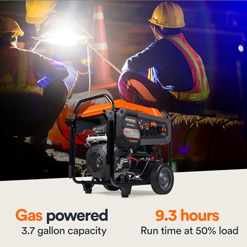 Generac 8000-Watt Gas-Powered Portable Generator with Electric Start, Orange/Black H399
