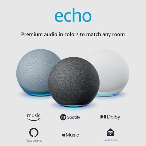 Amazon Echo Alexa speaker with premium sound, Charcoal M86777