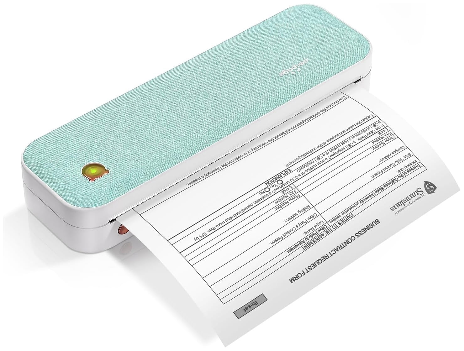 Mixfeer Wireless Printer, Portable Bluetooth Thermal Inkless Printer Compatible with Android and iOS Phone & Laptop, Green